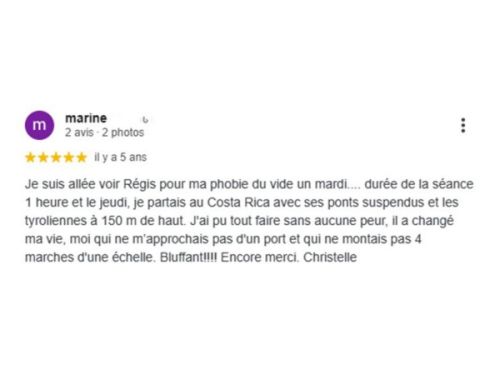 Avis client sur un accompagnement pour la phobie du vide