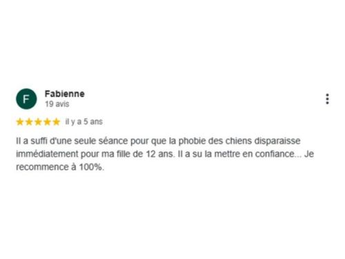 Avis client sur un accompagnement pour la phobie des chiens