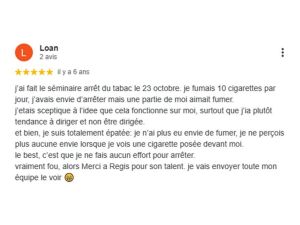 Avis client sur un séminaire d’arrêt du tabac