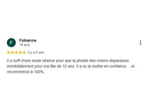 Avis client sur un accompagnement pour la phobie des chiens
