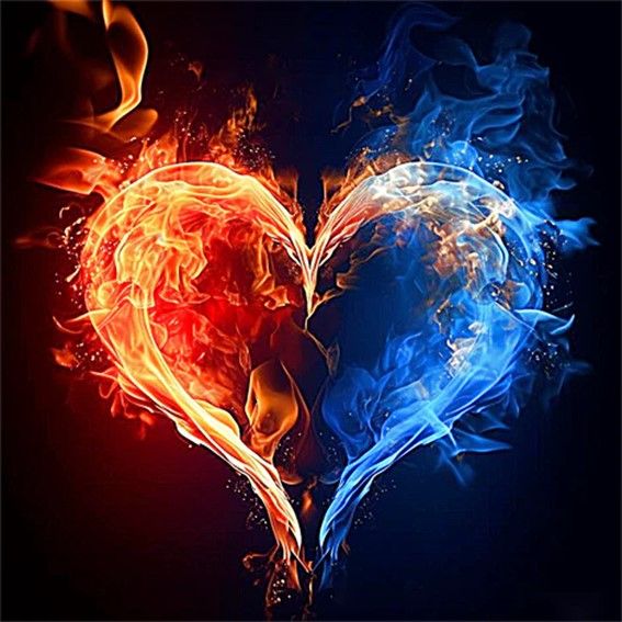 Cœur de feu et de glace symbolisant l’harmonie relationnelle